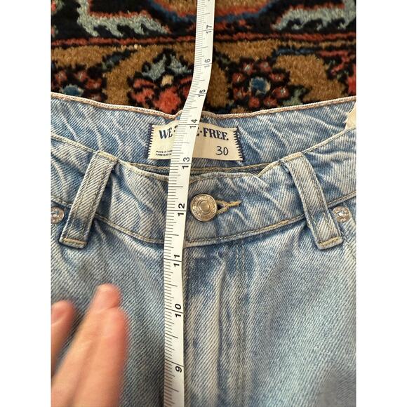 Free People Tinsley Baggy High Rise Jeans Wide Leg Straight Leg 30 Cotton Cargo - Picture 10 of 12